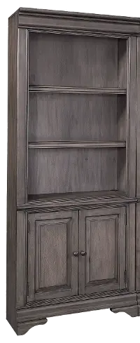 Sinclair Ash Gray Bookcase with Door