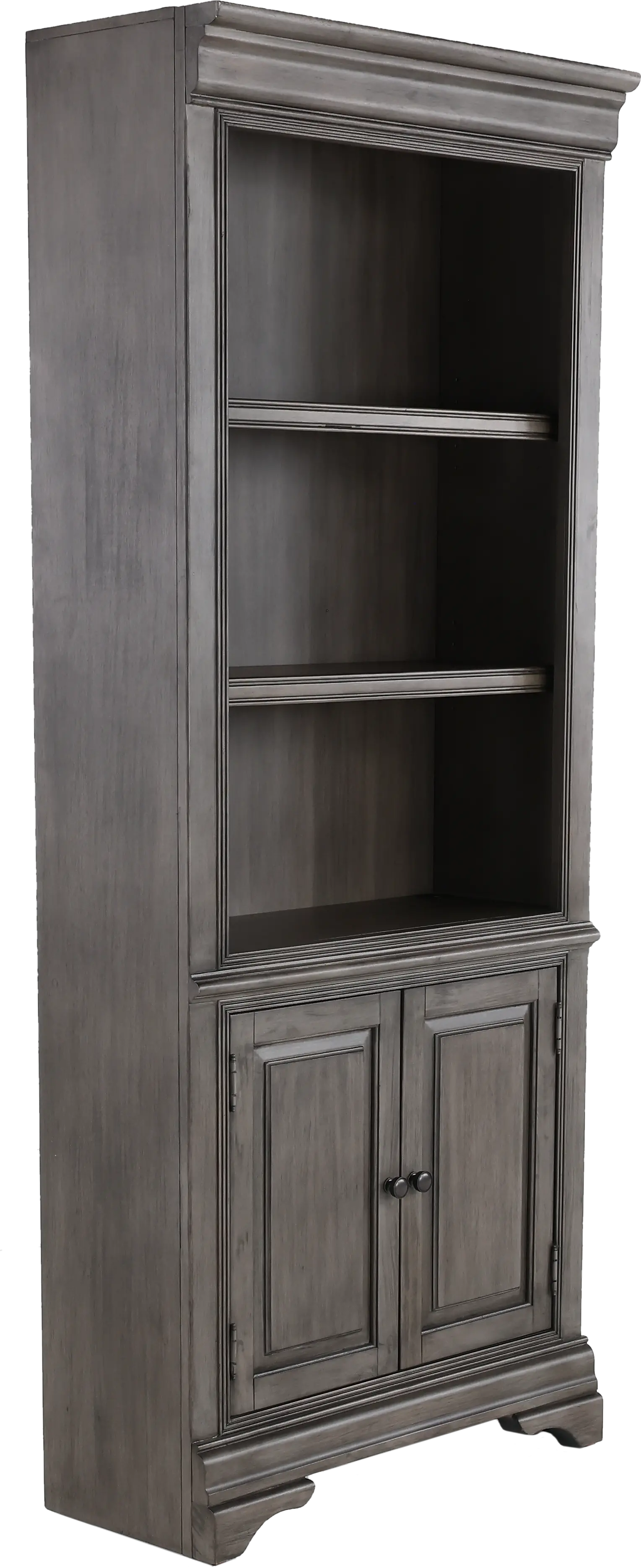 Sinclair Ash Gray Bookcase with Door-4