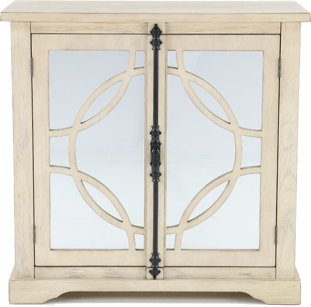 Emma Antique and Distressed Cream Accent Cabinet