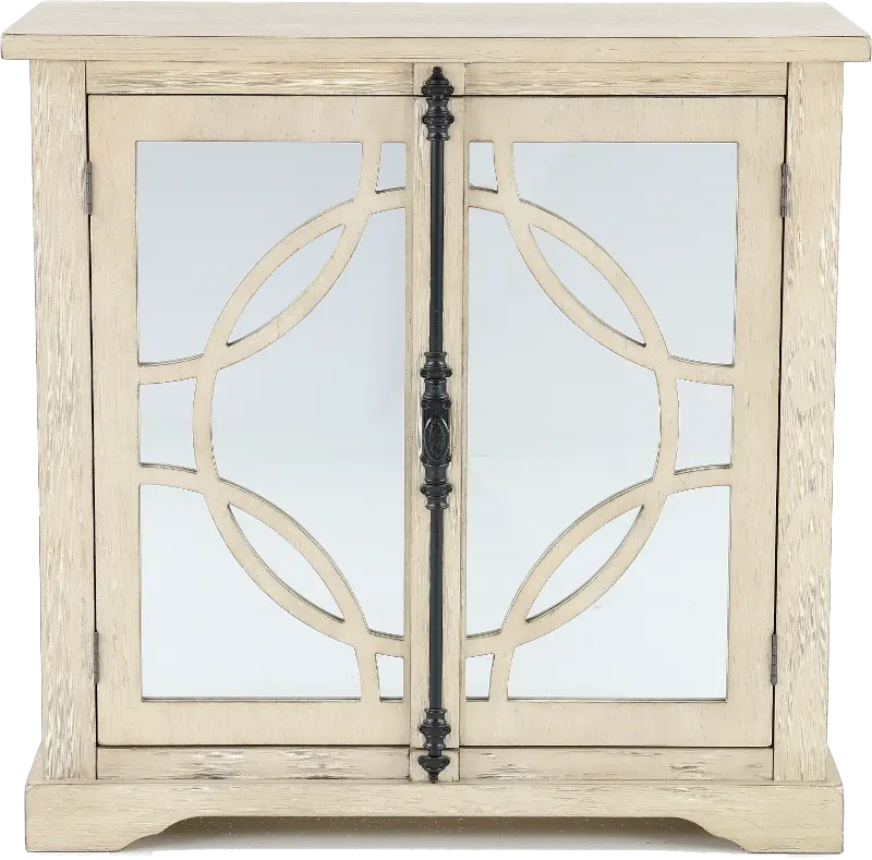 Emma Antique and Distressed Cream Accent Cabinet