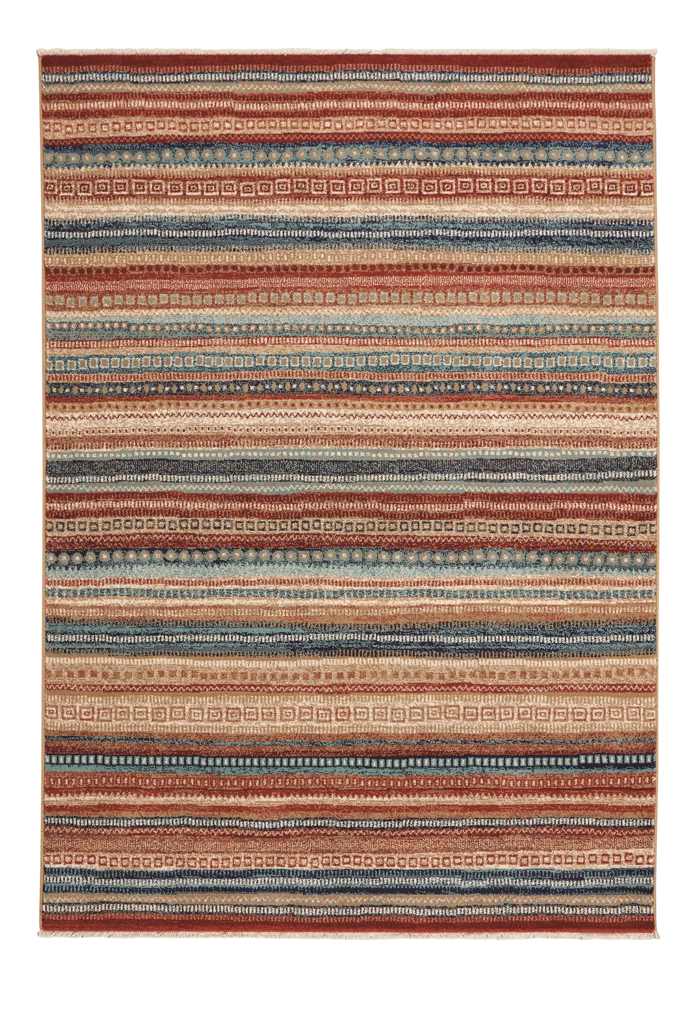3460RS05030704960 Jules-Gabbeh 5 x 8 Red and Blue Striped Area Rug-1