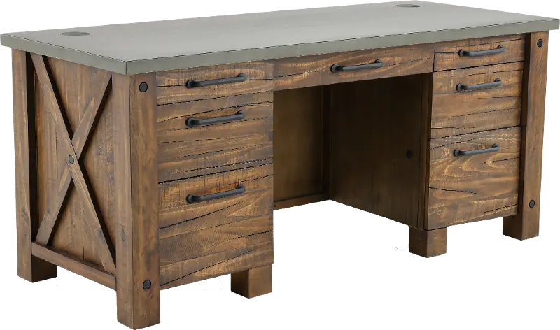 Jasper Brown and Gray Executive Desk