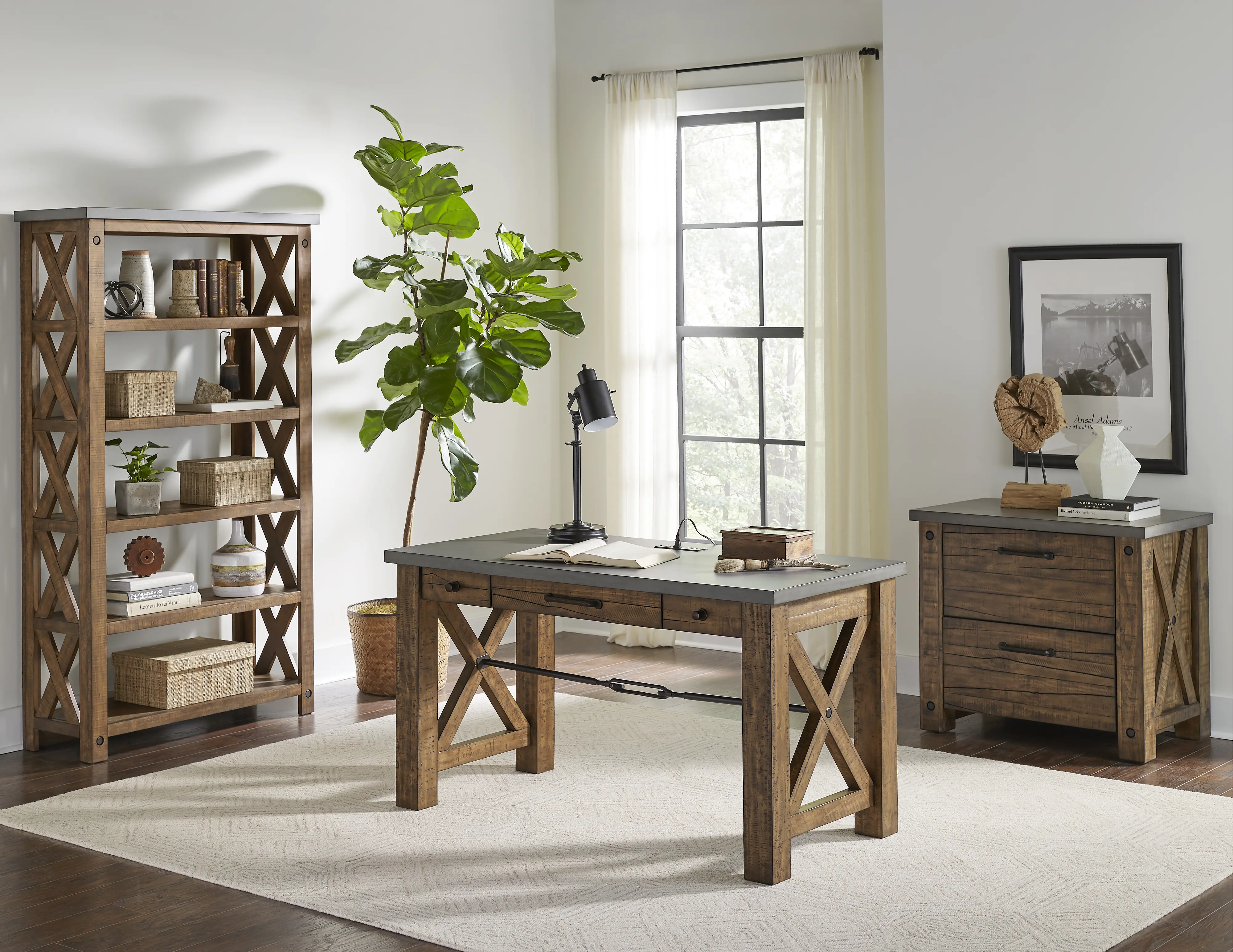 Jasper Brown and Gray Writing Desk-11