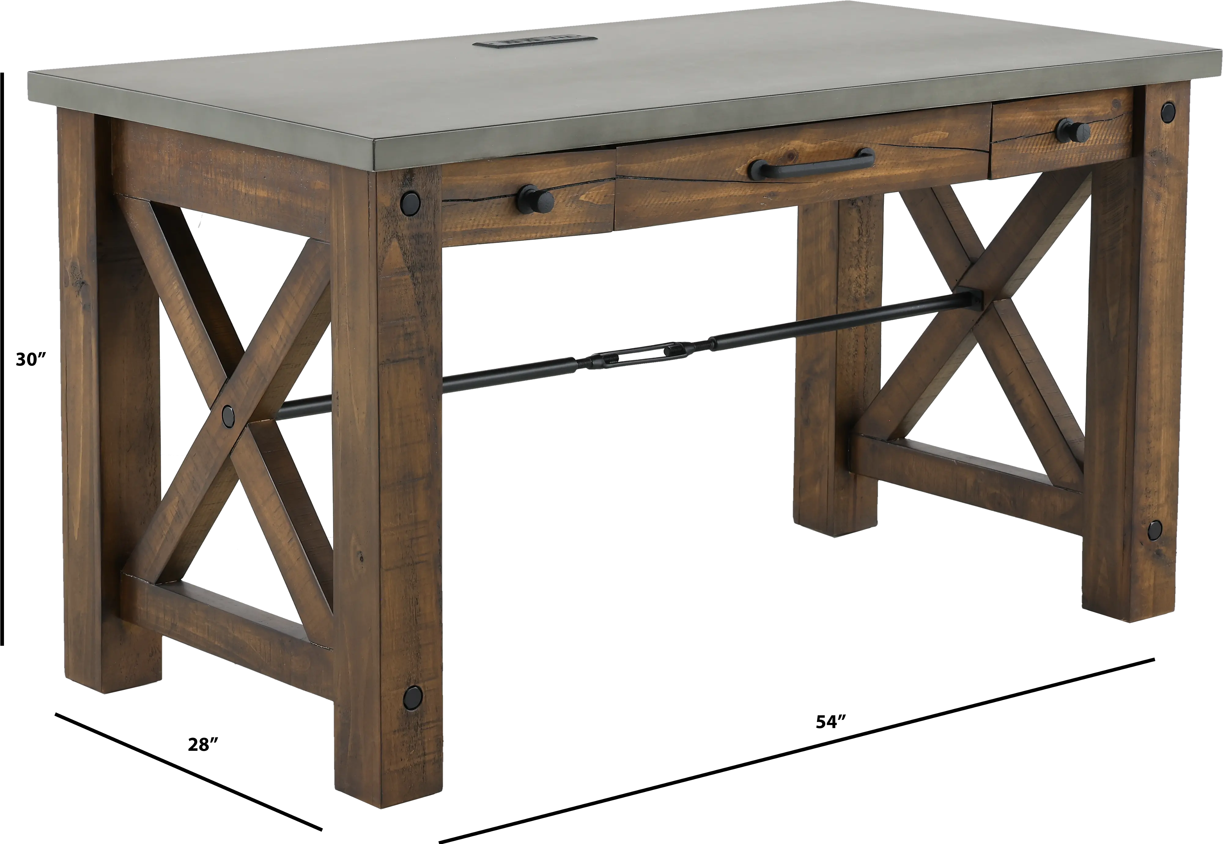 Jasper Brown and Gray Writing Desk-3