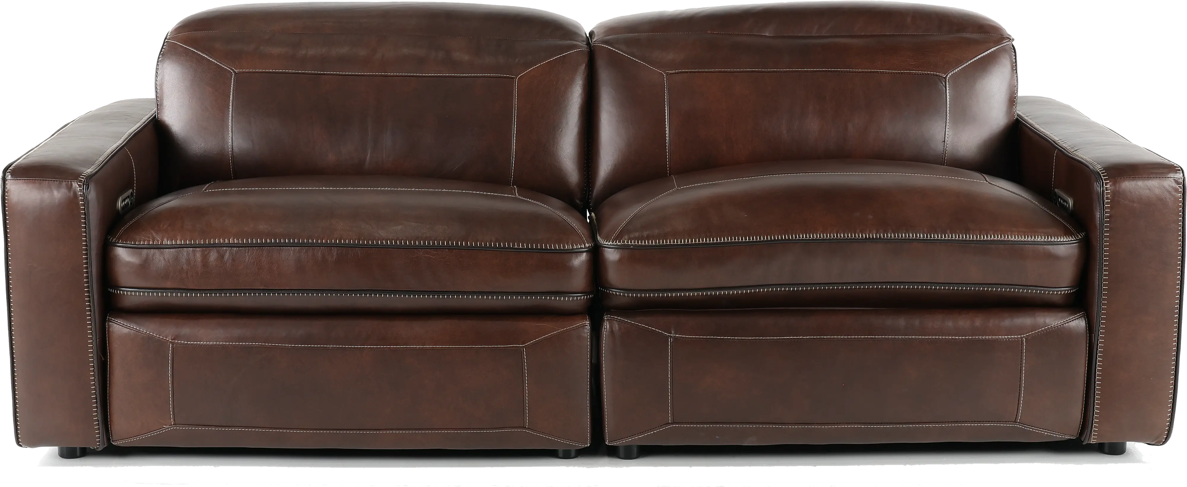 Spaces Brown Leather Power Reclining Sofa-1