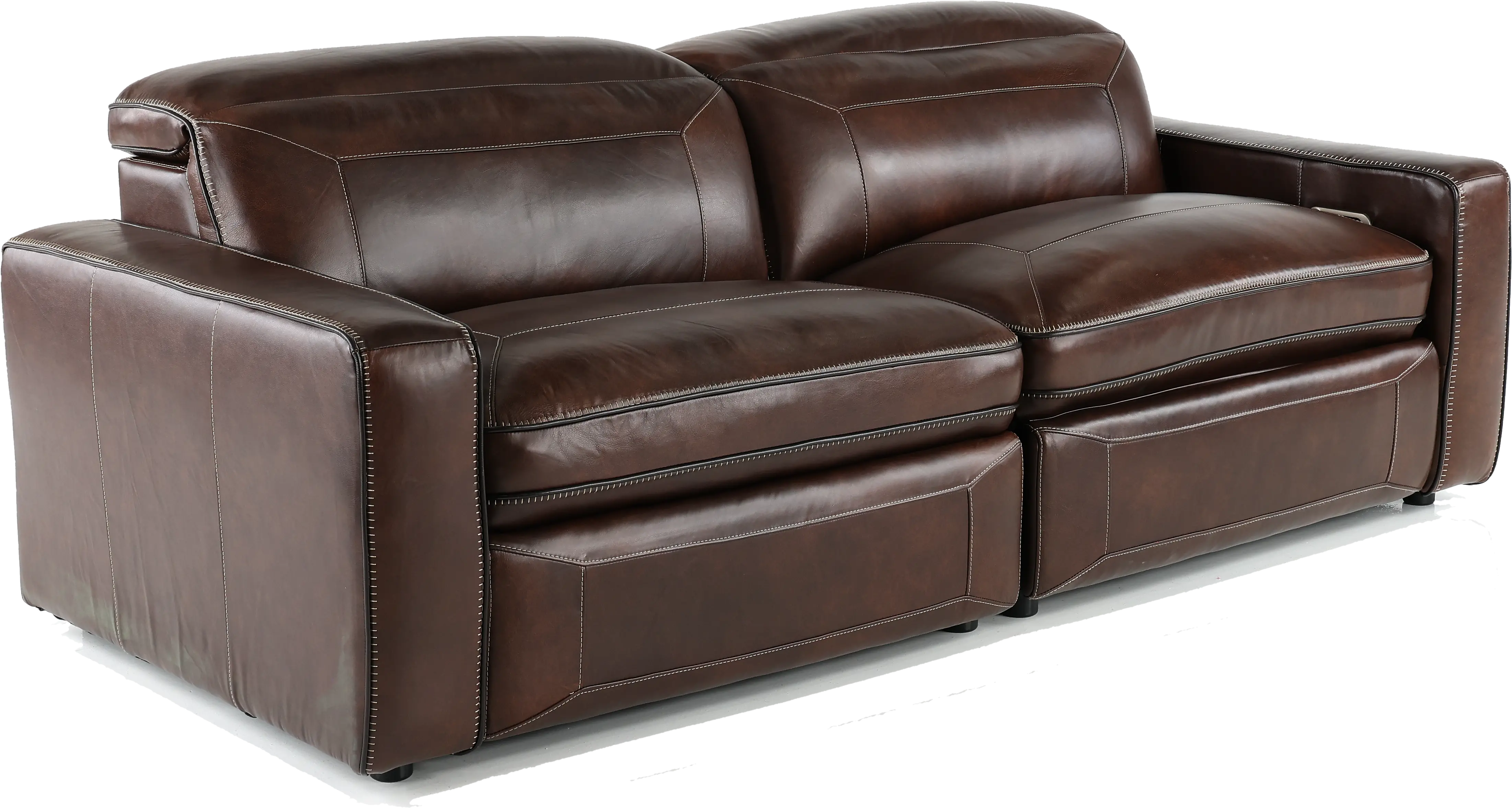 Spaces Brown Leather Power Reclining Sofa-3