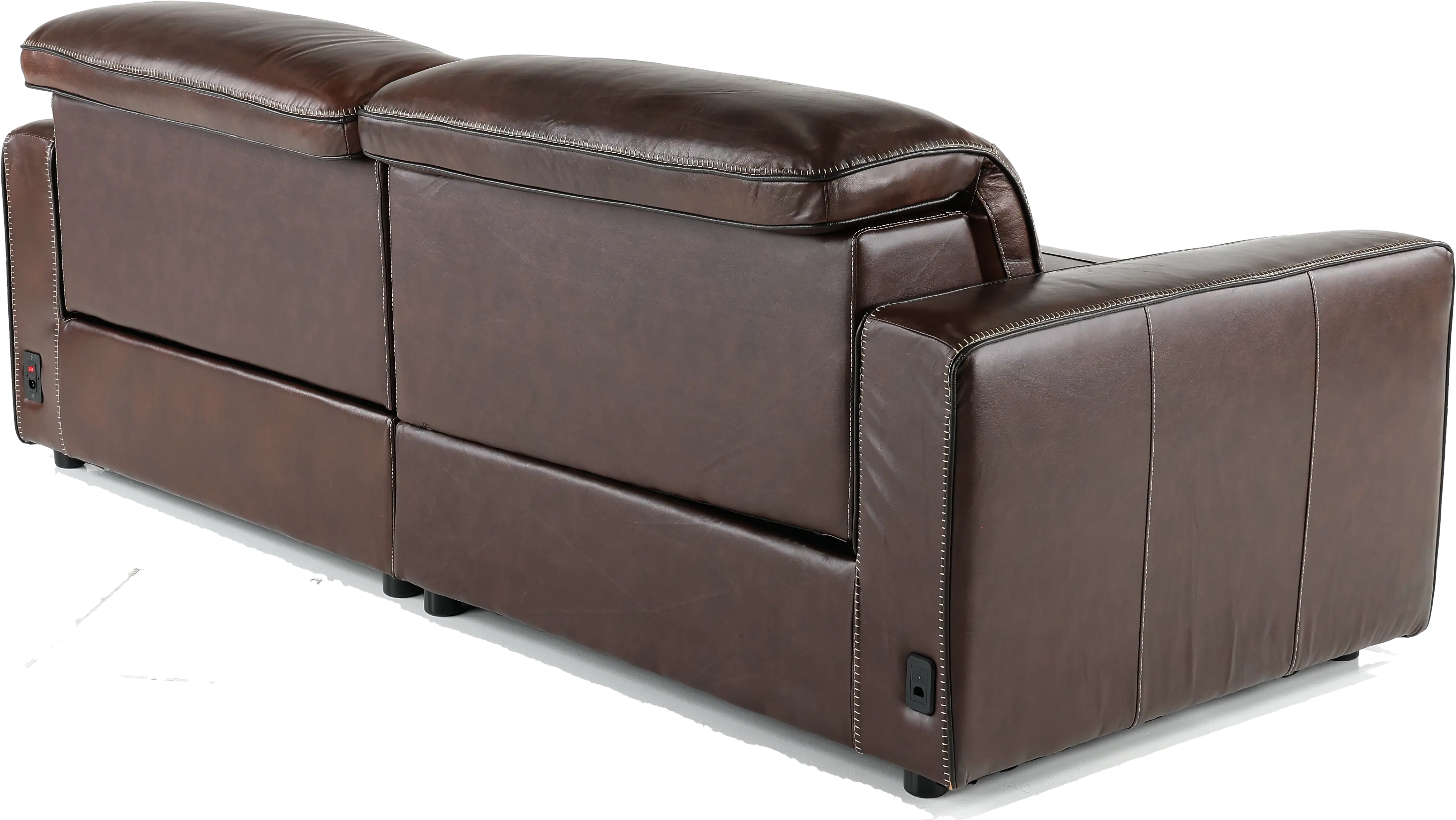Spaces Brown Leather Power Reclining Sofa-5