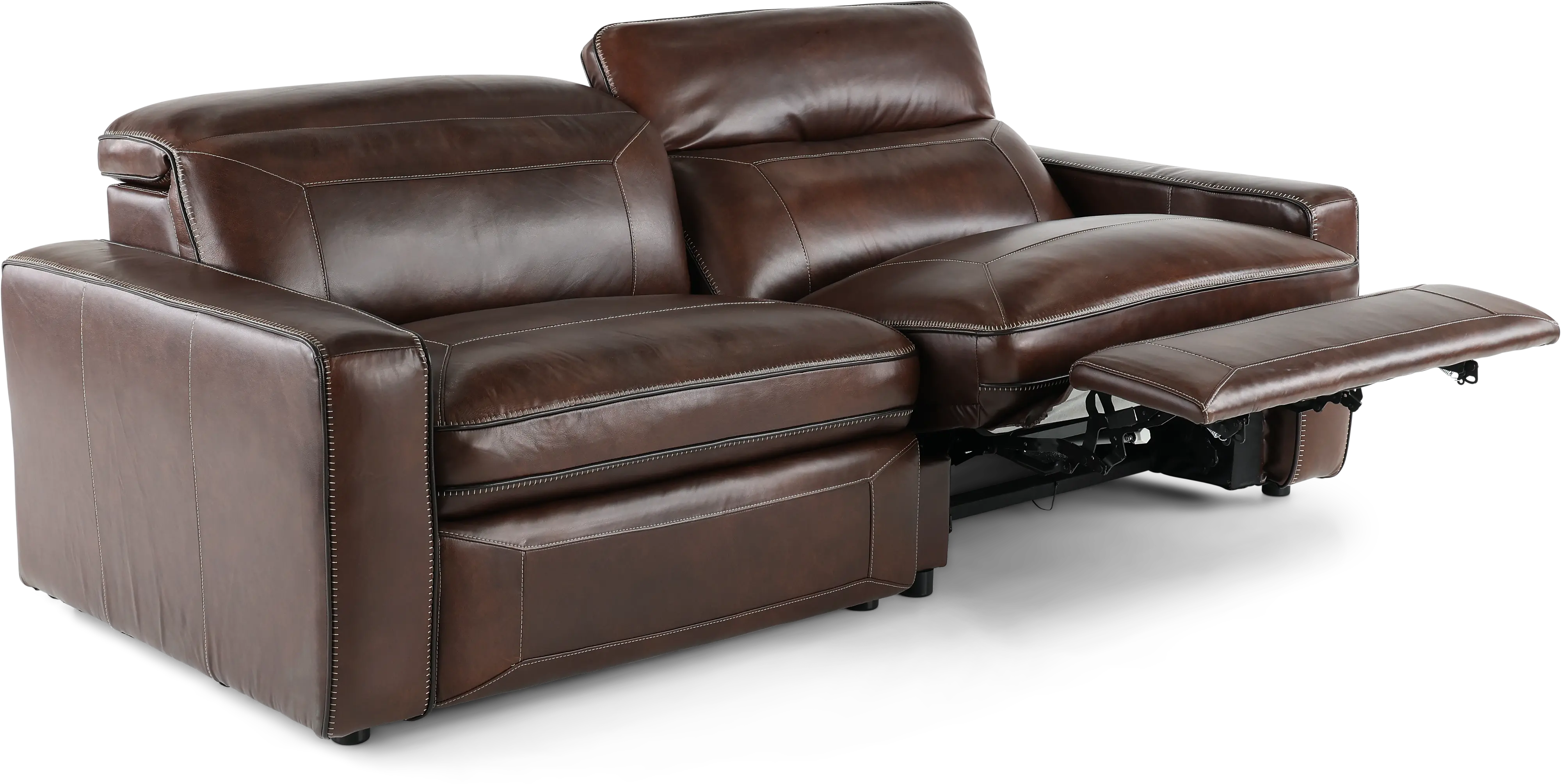 Spaces Brown Leather Power Reclining Sofa-6