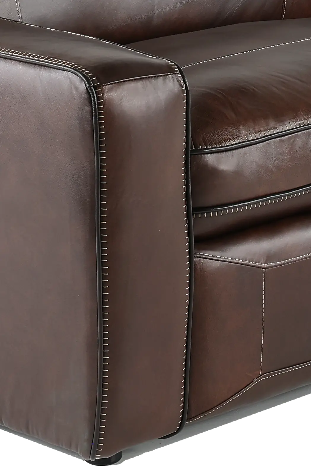 Spaces Brown Leather Power Reclining Sofa-7