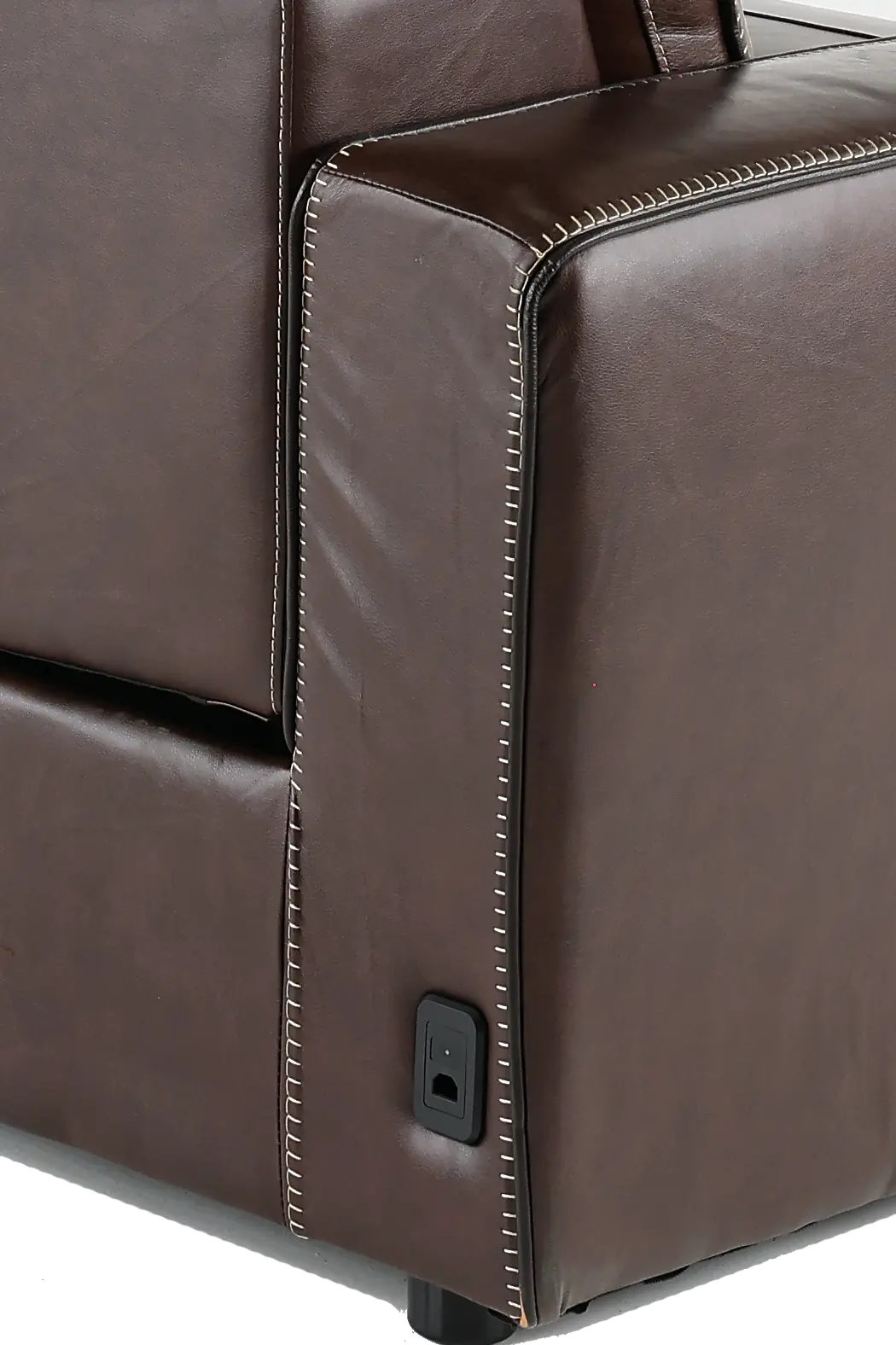 Spaces Brown Leather Power Reclining Sofa-8