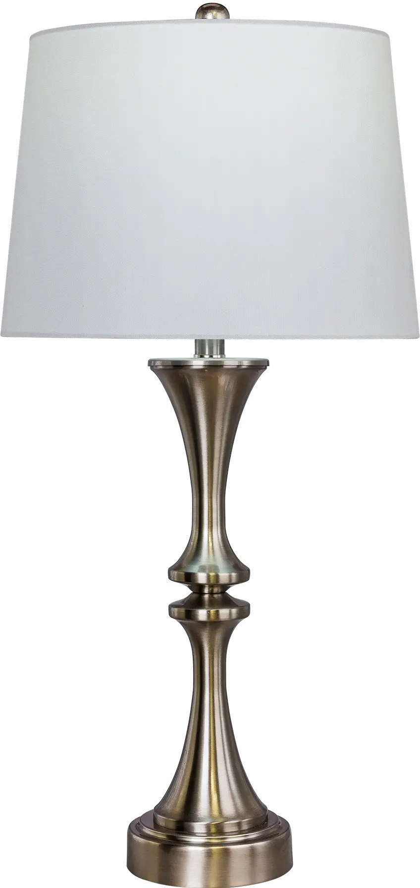 Brushed Steel Metal Table Lamp with USB Port-1