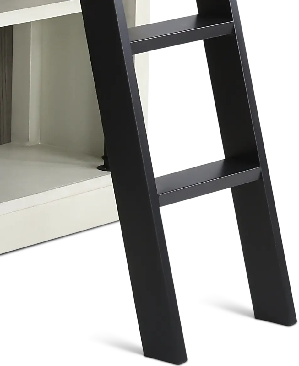 Toulouse White 4 Piece Bookcase with Metal Ladder-7
