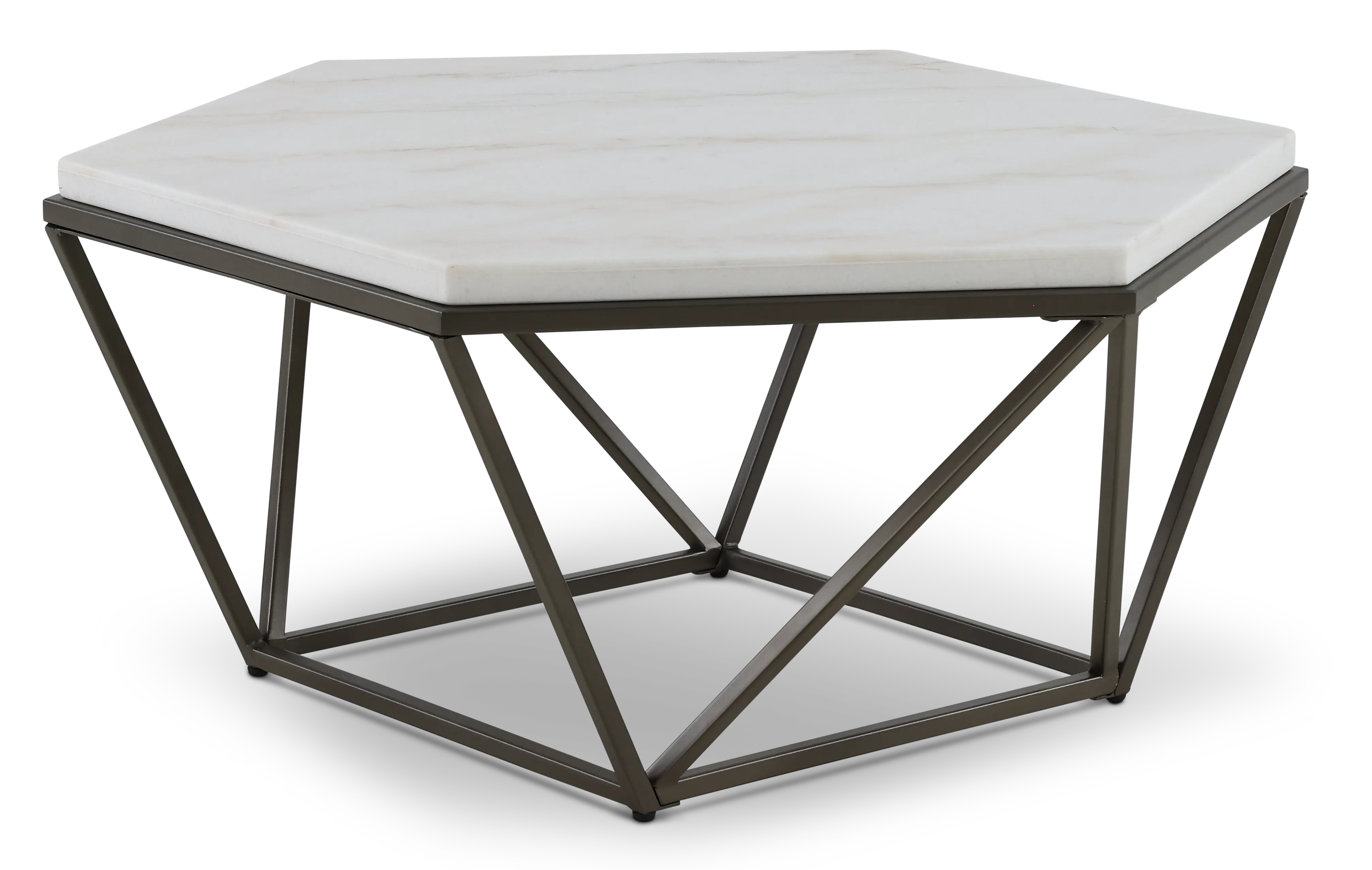 Corvus Brown and White Marble Coffee Table-4