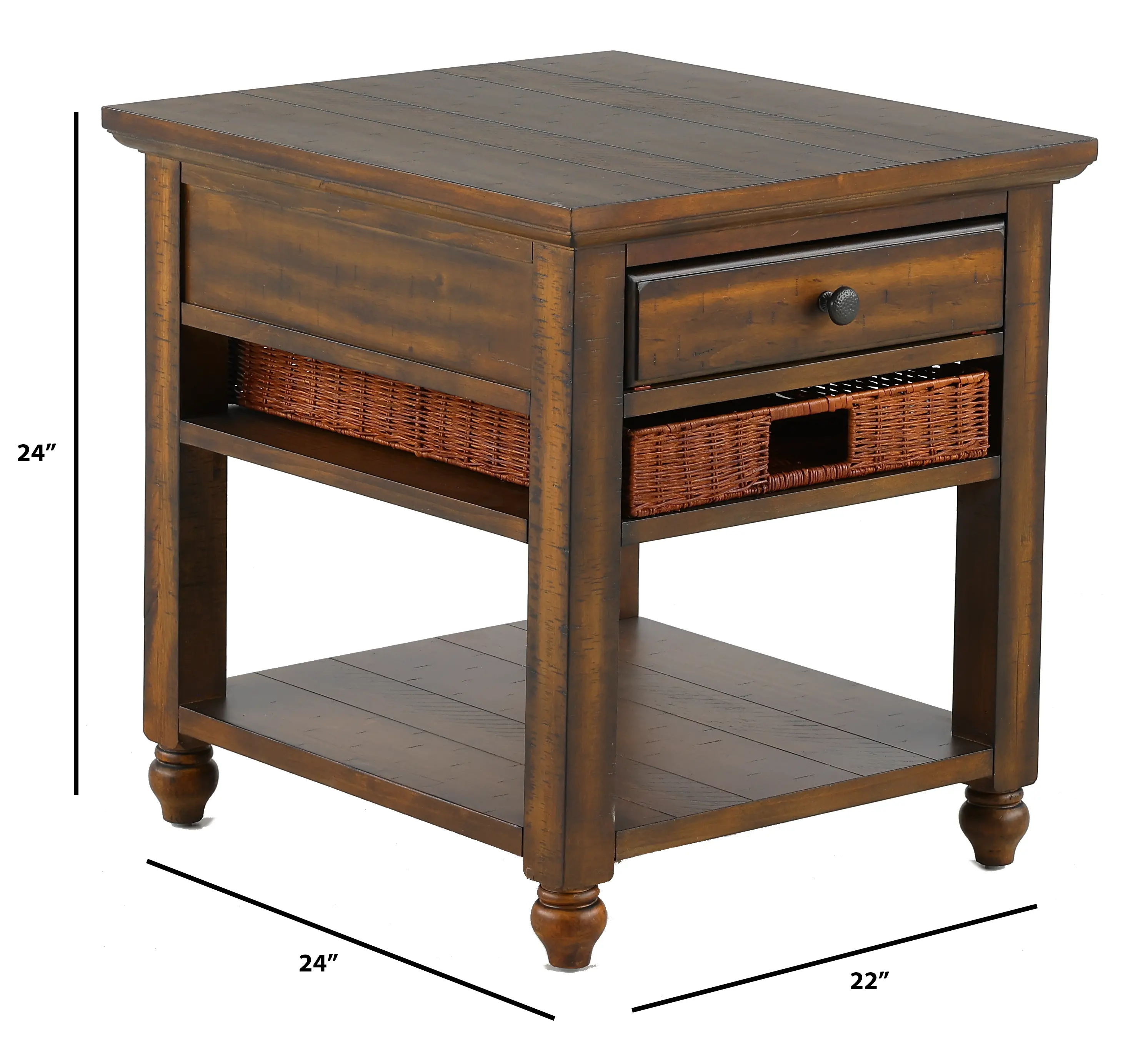 Cottage Lane Brown End Table-3