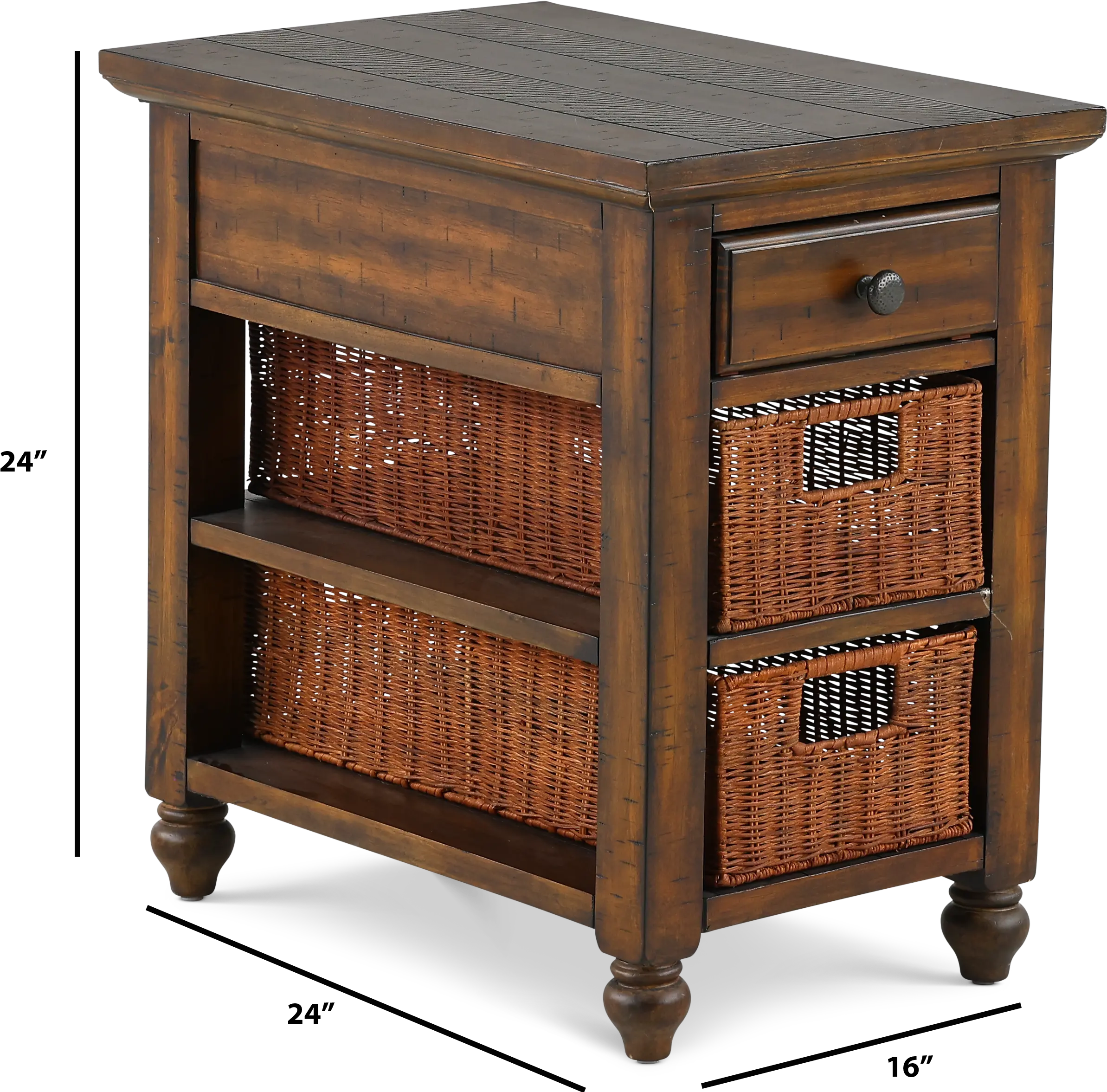 Cottage Lane Brown Side Table-3