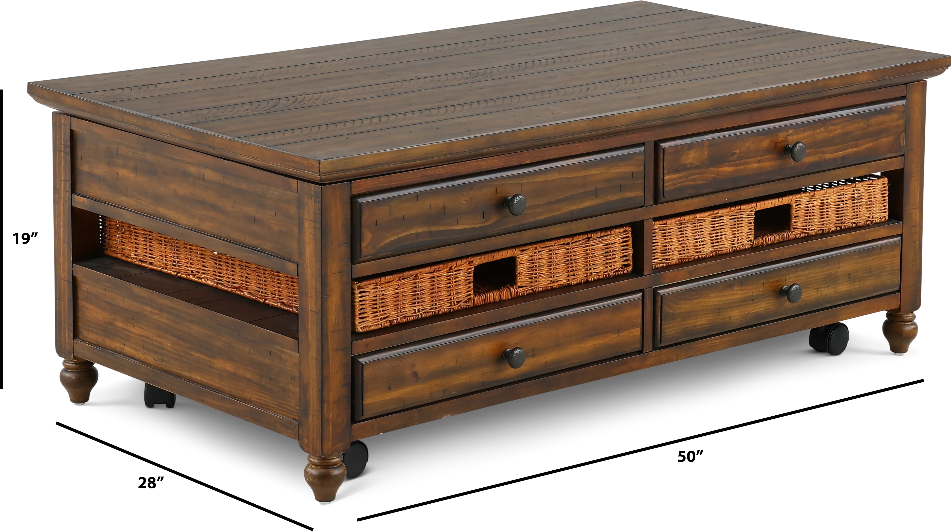 Cottage Lane Brown Lift-top Coffee Table-11