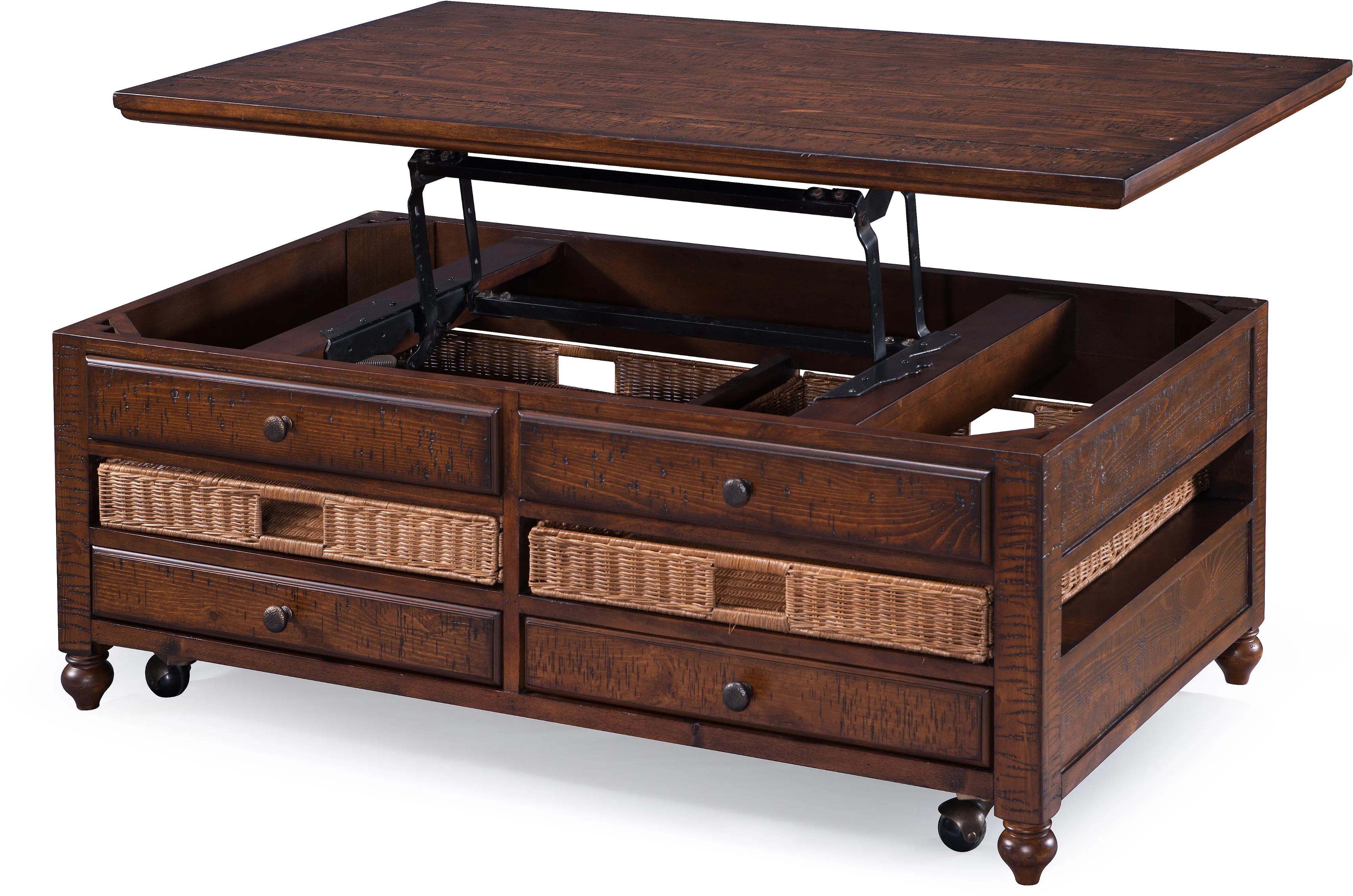 Cottage Lane Brown Lift-top Coffee Table-2