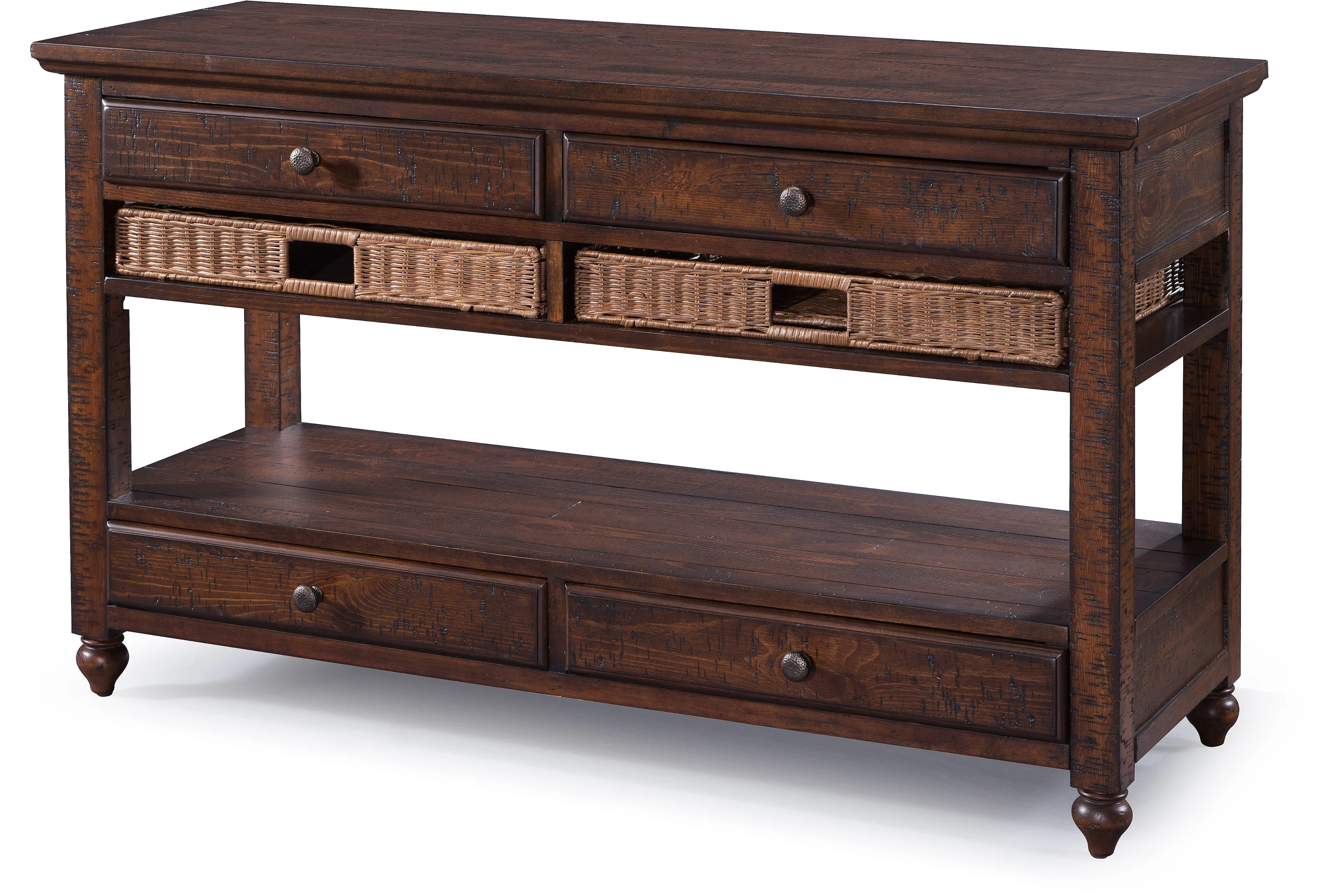 Cottage Lane Coffee Brown Modern Farmhouse Sofa Table-1