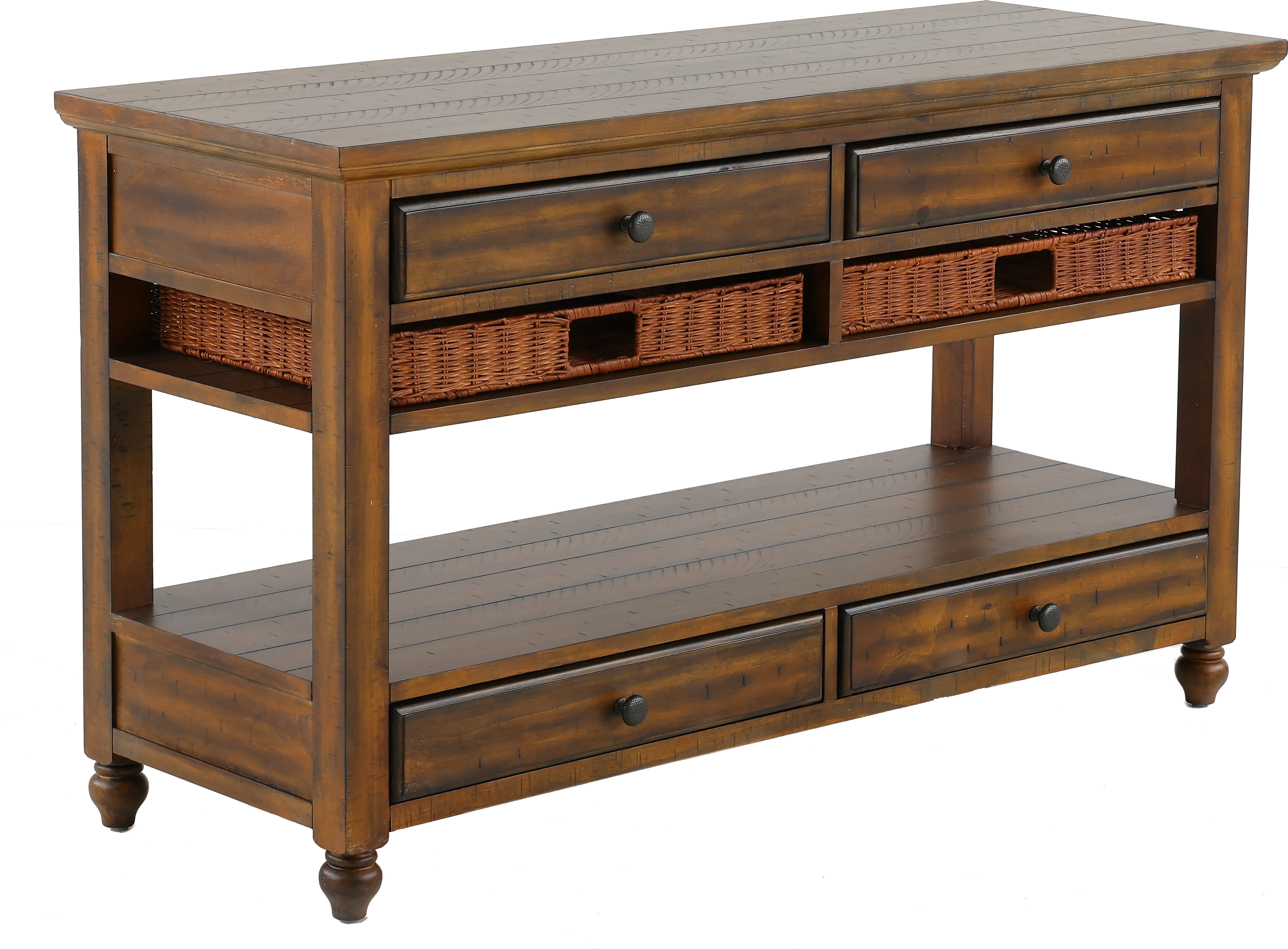 Cottage Lane Coffee Brown Modern Farmhouse Sofa Table-6
