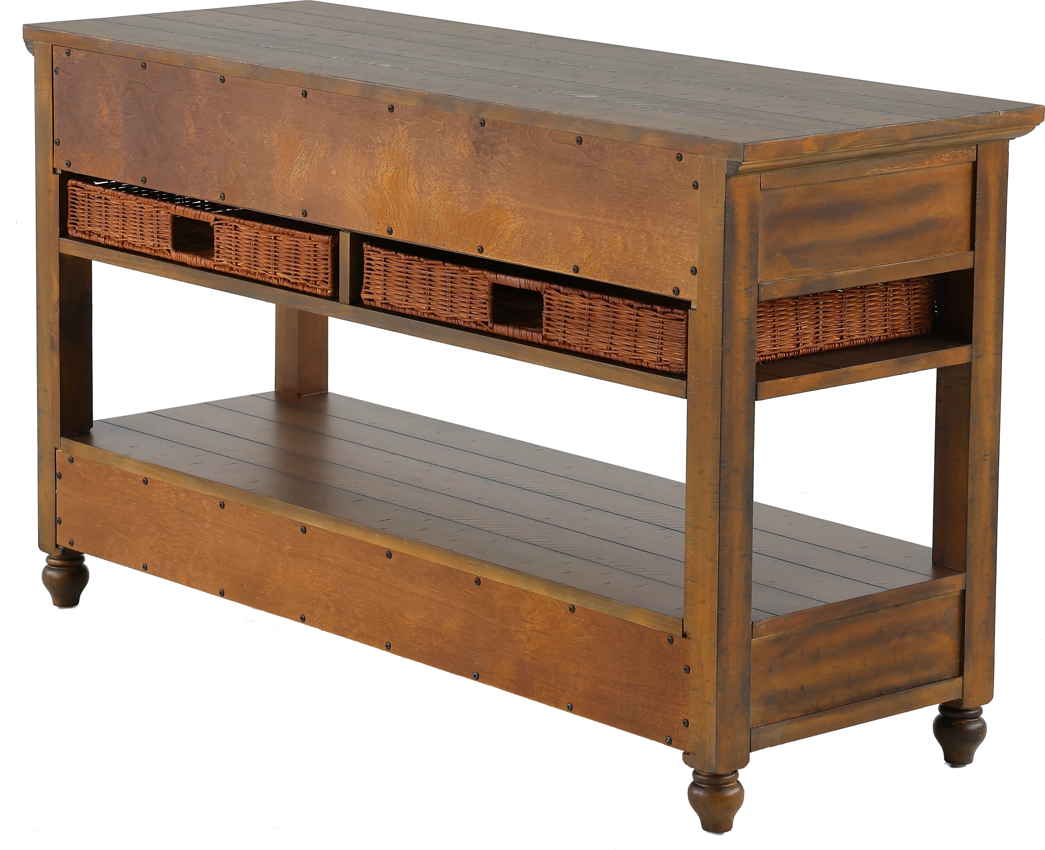 Cottage Lane Coffee Brown Modern Farmhouse Sofa Table-7