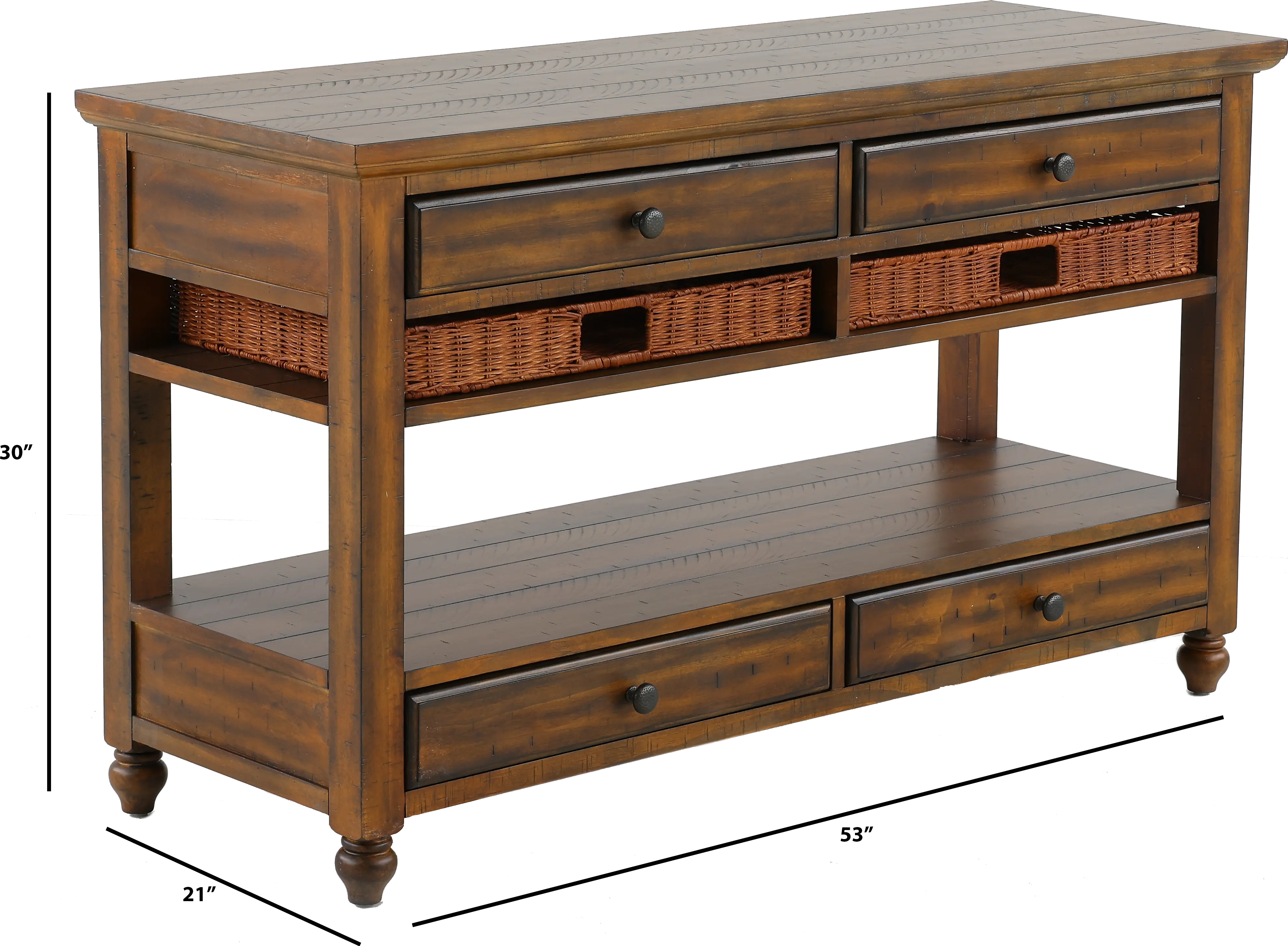 Cottage Lane Coffee Brown Modern Farmhouse Sofa Table-8