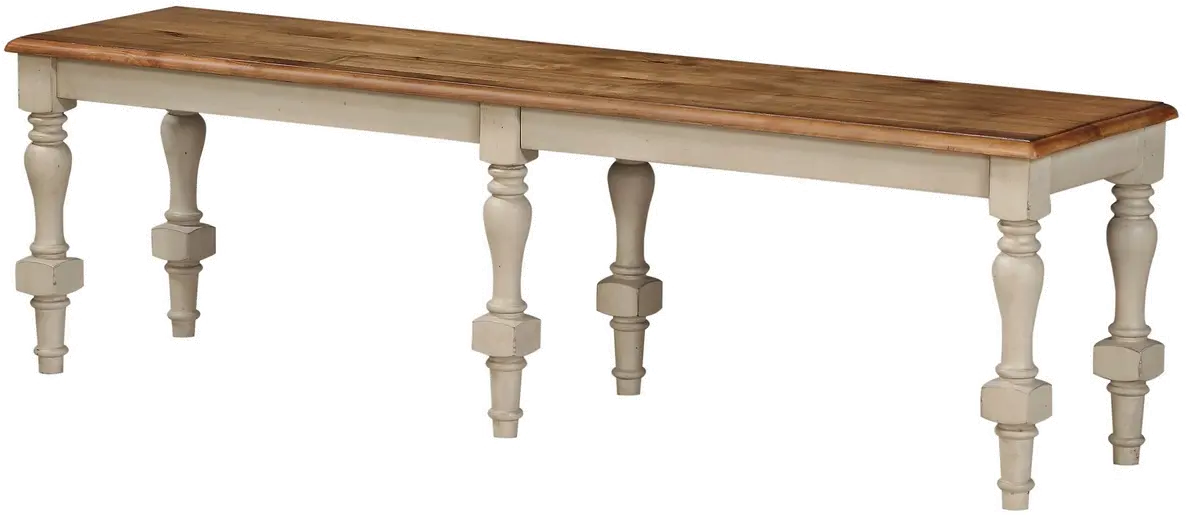 Farmhouse Cream Dining Room Bench - Daisi-1