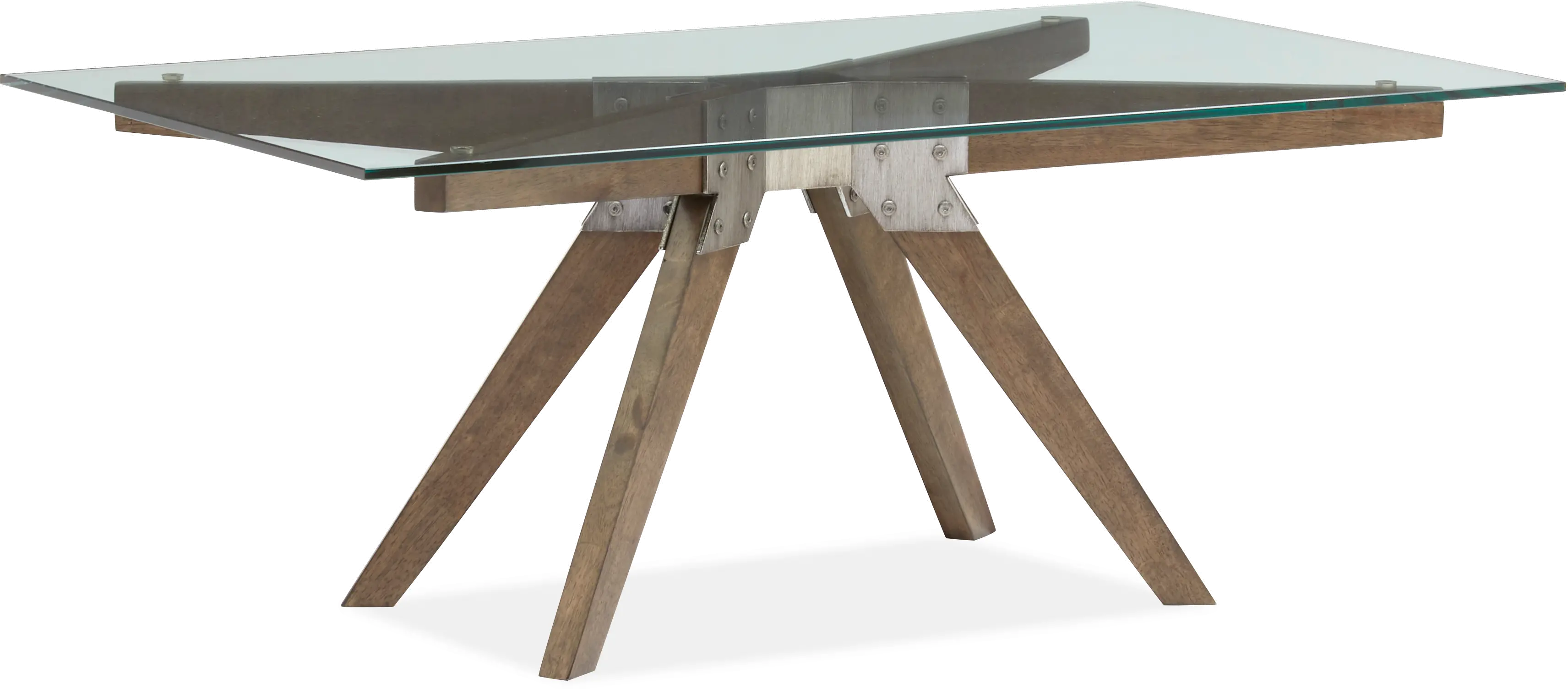 Exton Light Umber Coffee Table with Glass Top-1