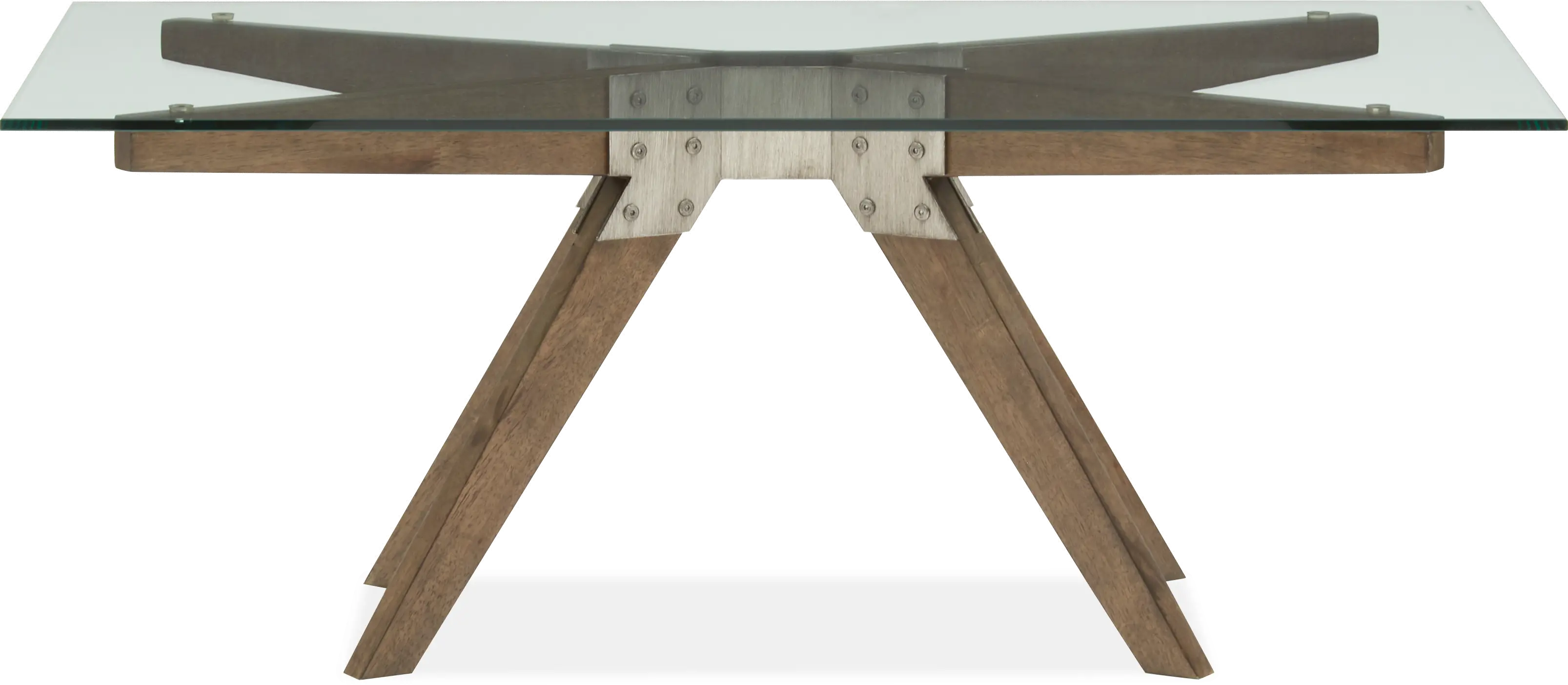 Exton Light Umber Coffee Table with Glass Top-2