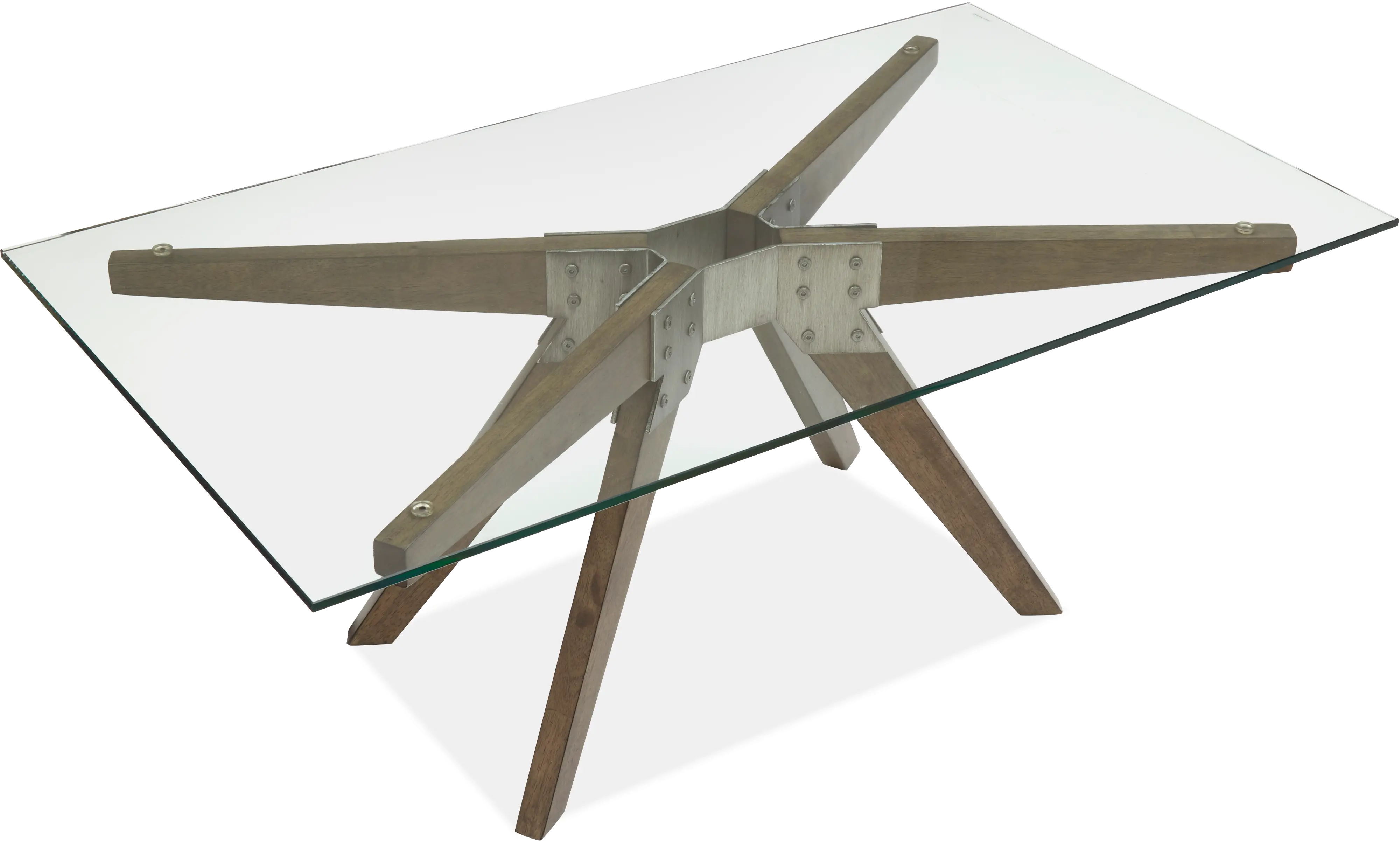 Exton Light Umber Coffee Table with Glass Top-4