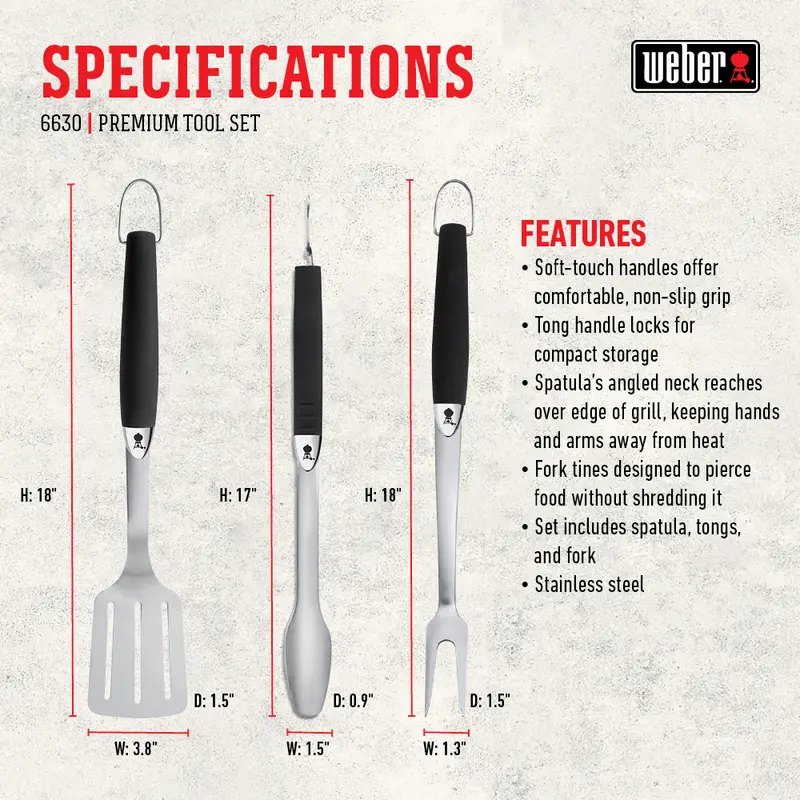 6630,PRM_TOOLSET_3PK Weber Premium Grilling Tool Set - 3 Pack-4