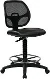 Deluxe Black Mesh Back Drafting Chair