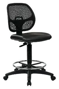 Deluxe Black Mesh Back Drafting Chair