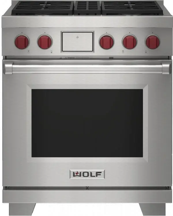 DF30450/S/P Wolf 5.1 Cu Ft Dual Fuel 4-Burner Range - Stainless Steel 30 Inch-2
