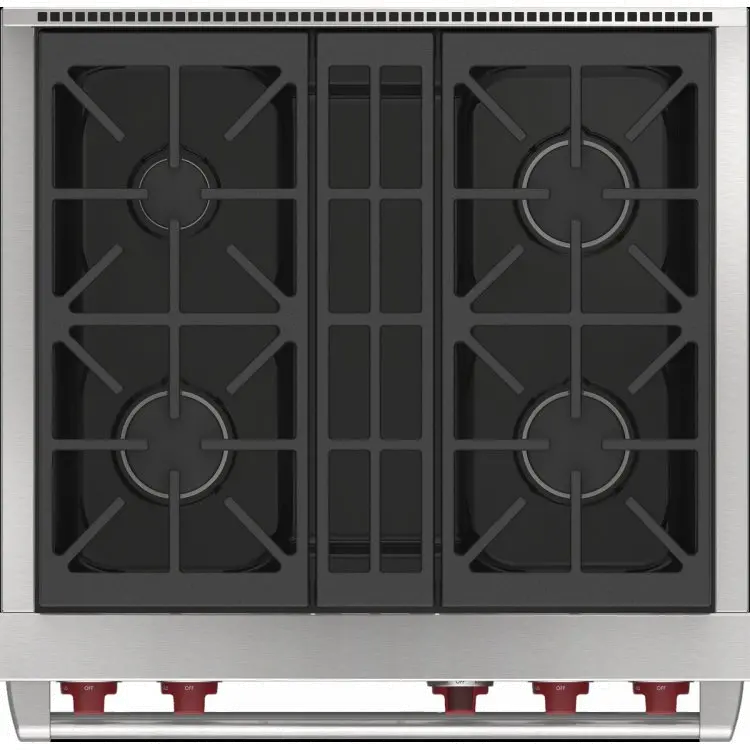 DF30450/S/P Wolf 5.1 Cu Ft Dual Fuel 4-Burner Range - Stainless Steel 30 Inch-4