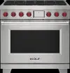 DF36650/S/P Wolf 36 Inch Dual Fuel Smart Range - Stainless Steel