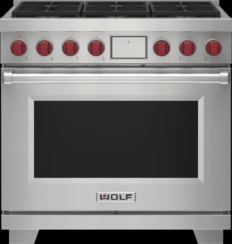 Wolf 36 Inch Dual Fuel Smart Range - Stainless Steel