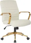 FL Series Cream Faux Leather and Gold Office Chair