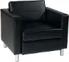 Pacific Black Faux Leather Armchair