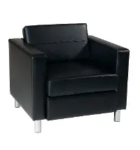 Pacific Black Faux Leather Armchair