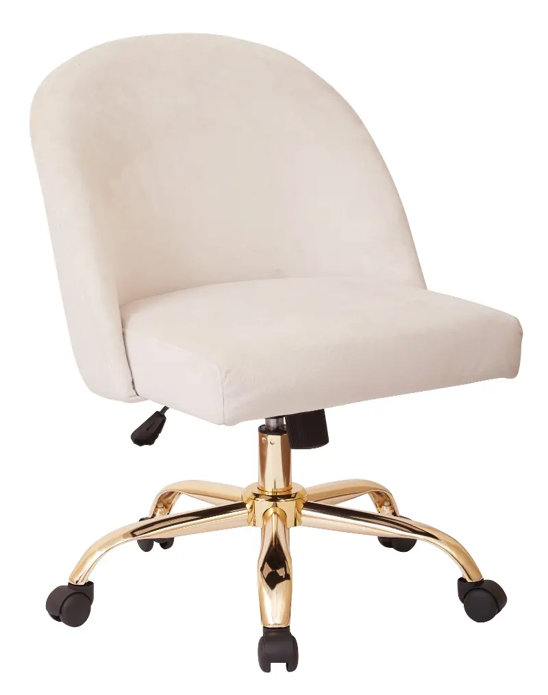 Mid Back Cream and Gold Office Chair