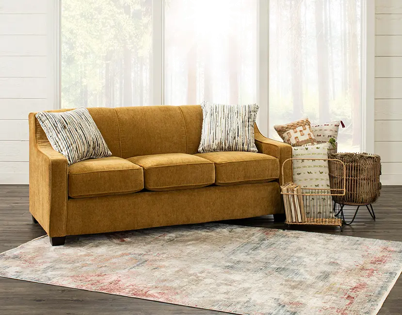 Marinette Yellow Convertible Full Sleeper Sofa-2