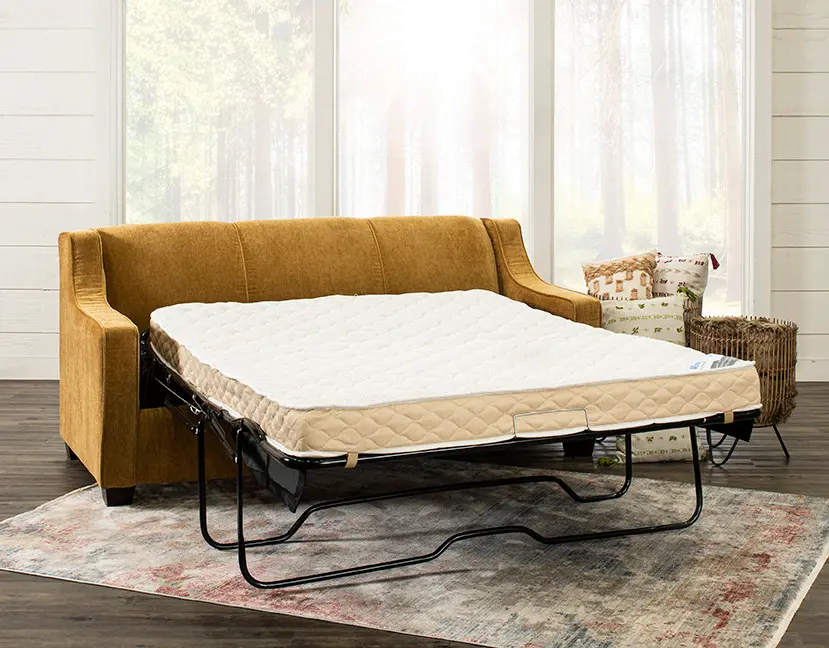 Marinette Yellow Convertible Full Sleeper Sofa-4