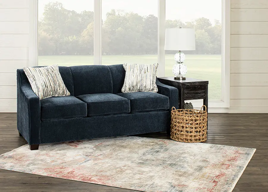 Marinette Blue Convertible Full Sleeper Sofa-2
