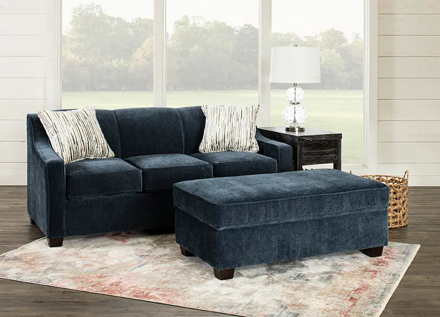Marinette Blue Convertible Full Sleeper Sofa-5