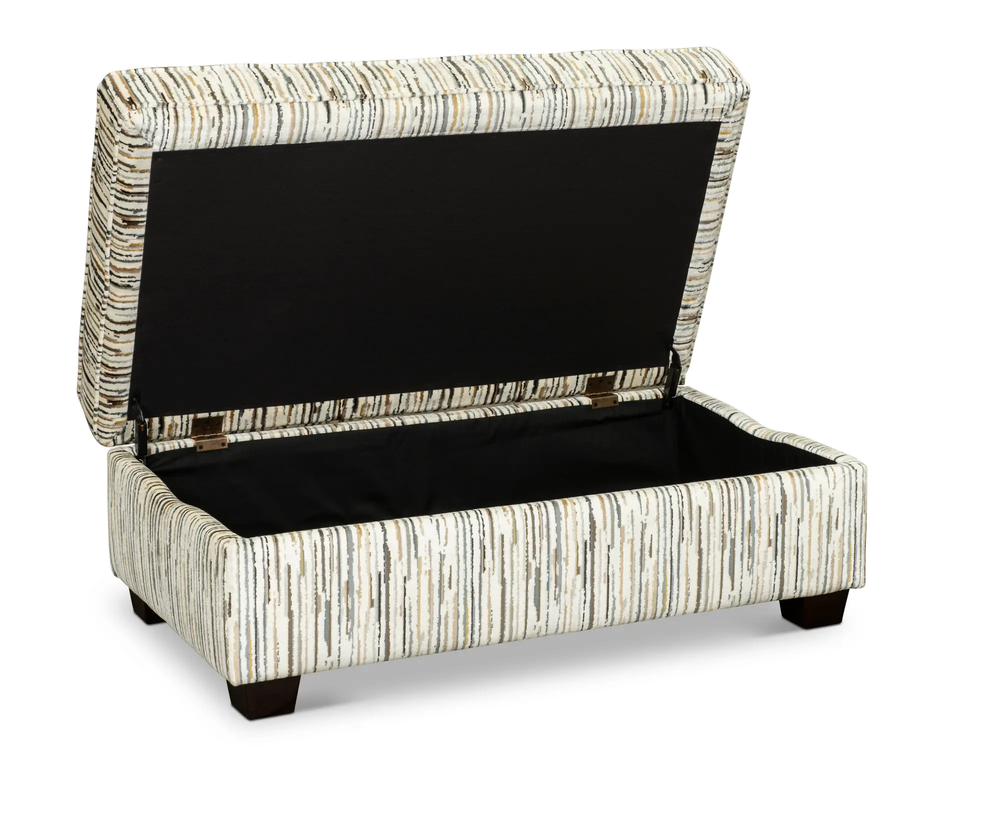 Marinette Cream and Multi Color Storage Ottoman-3