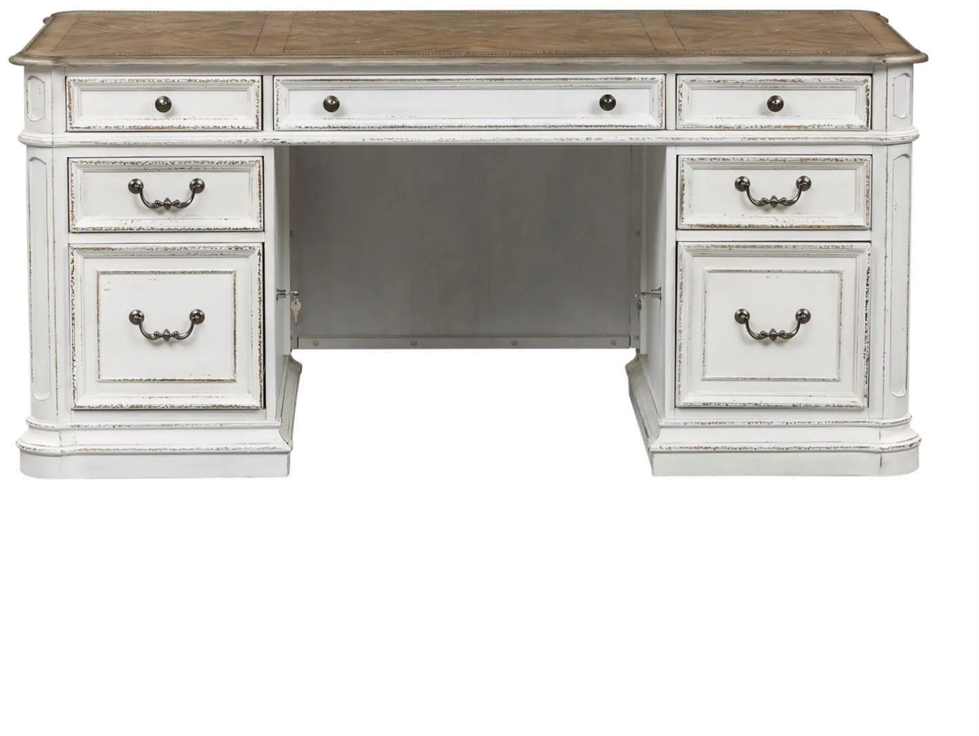244/KIT/JREXECDSK Magnolia Manor Antique White Jr. Executive Desk-1