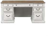 244/KIT/JREXECDSK Magnolia Manor Antique White Jr. Executive Desk