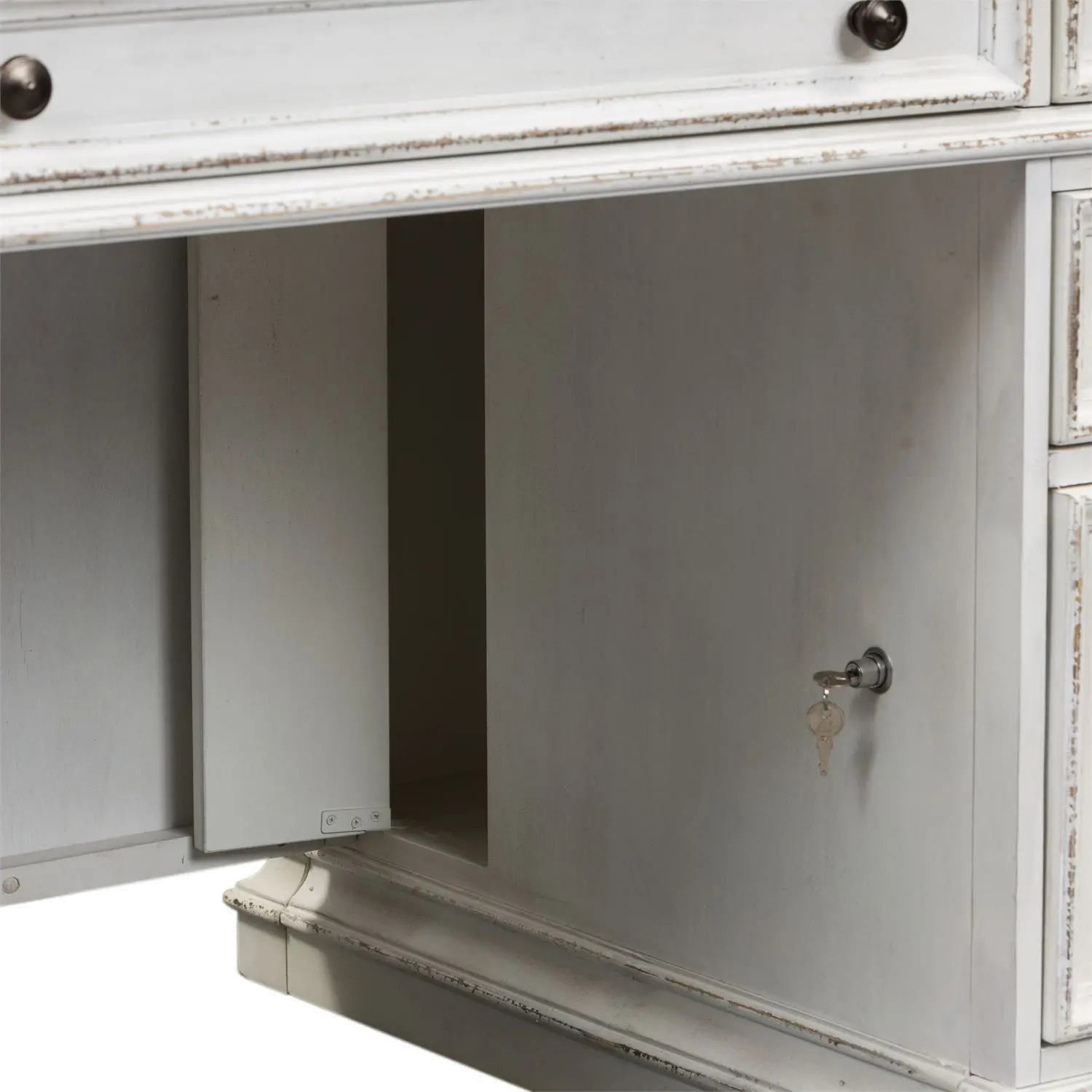 244/KIT/JREXECDSK Magnolia Manor Antique White Jr. Executive Desk-6