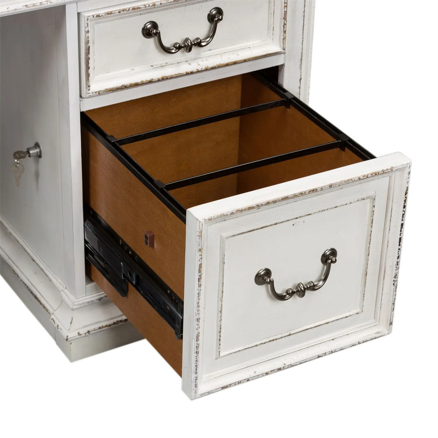 244/KIT/JREXECDSK Magnolia Manor Antique White Jr. Executive Desk-7
