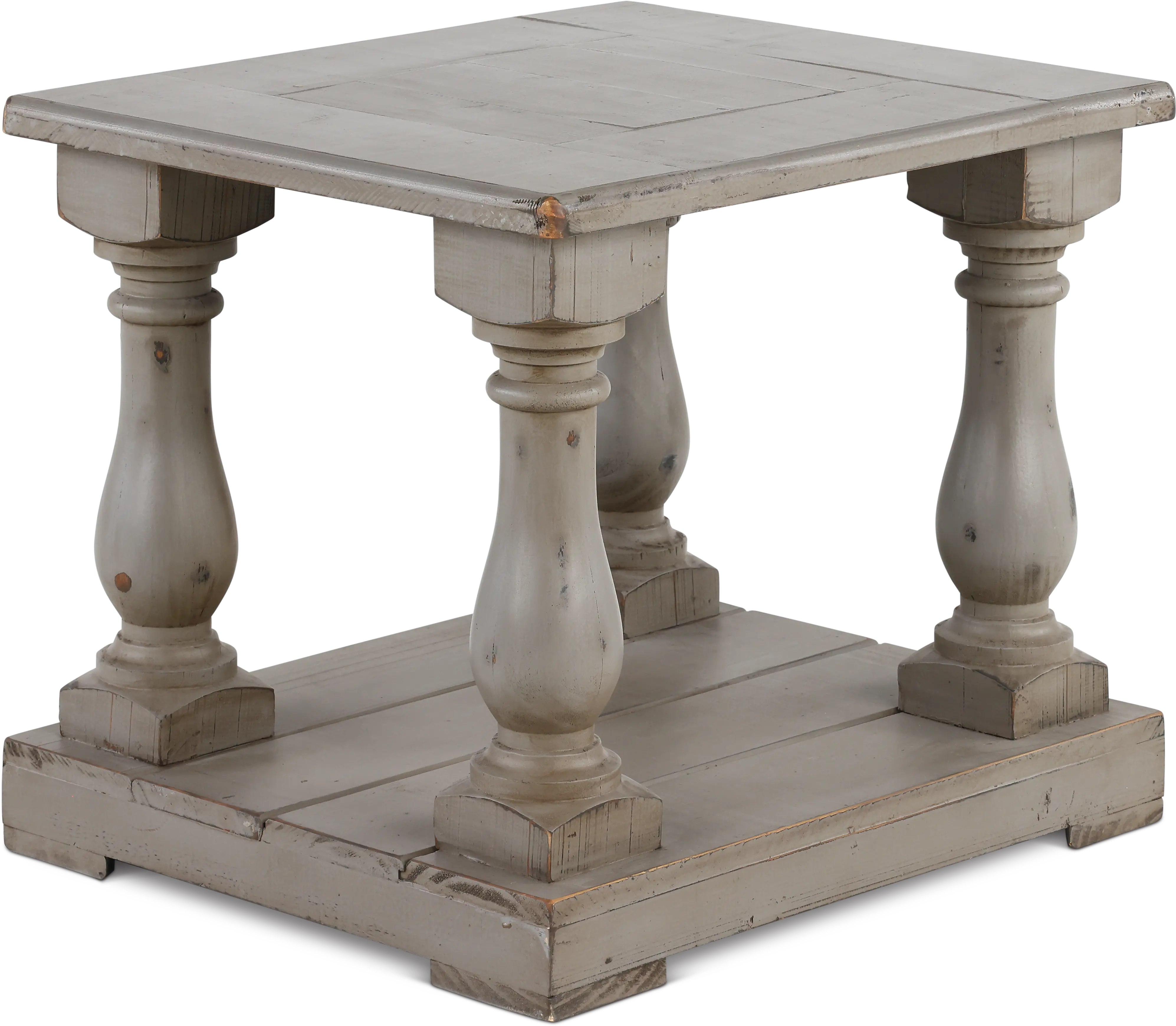 Ivan Weathered Gray Traditional End Table-1